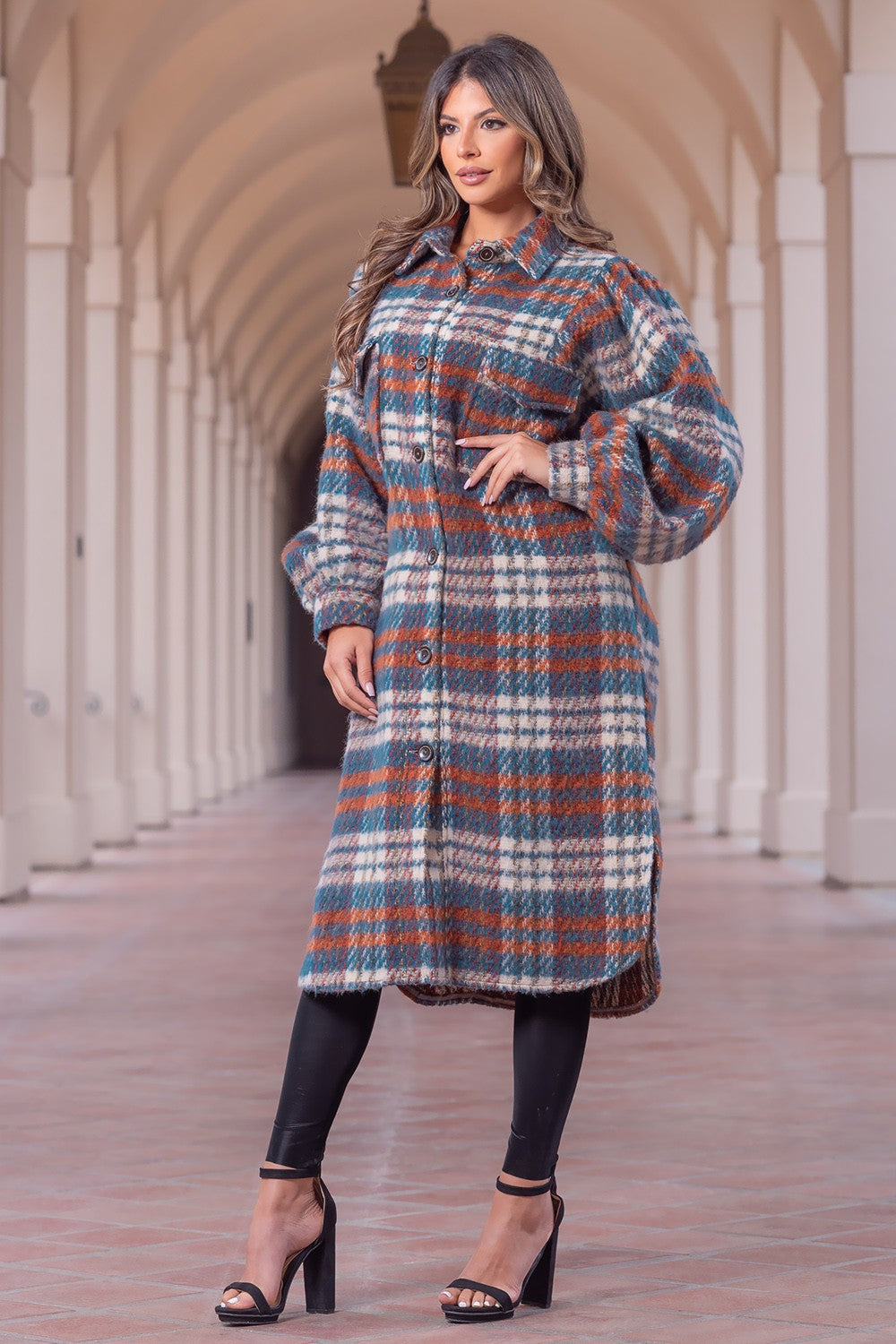 Plaid Tweed Coat - Oversized: By Checkmate Chic