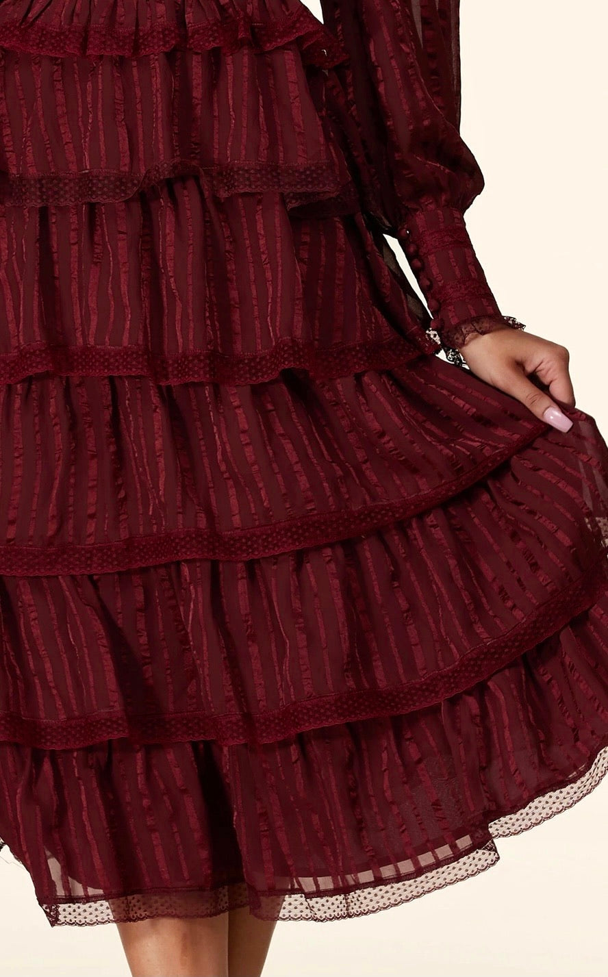 Long Maxi Dress With Sleeves: Royal Elegance Vintage Lace Mock-neck