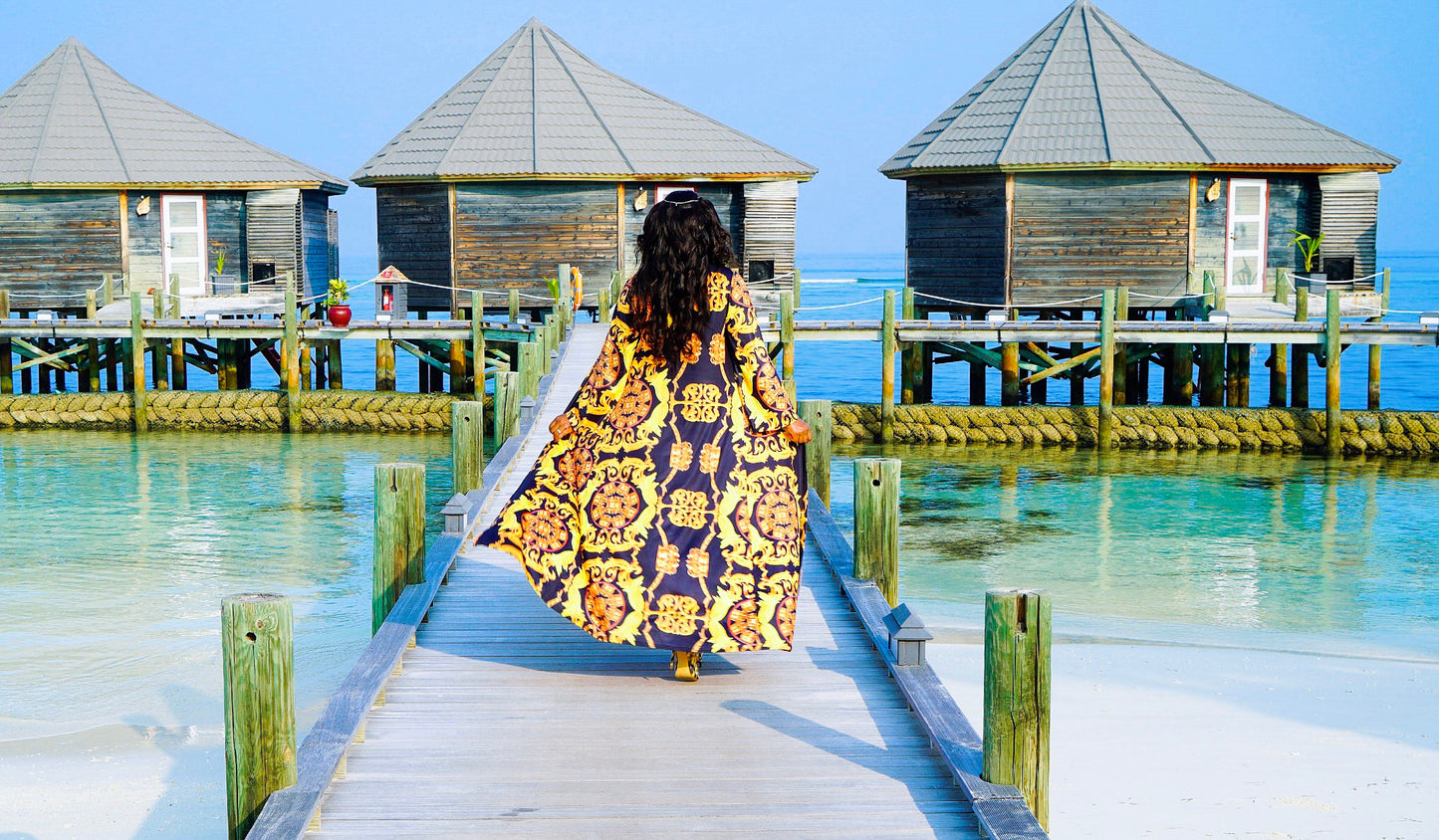 Bikini And Wrap Set: Queen of My Heart in Yellow & Black