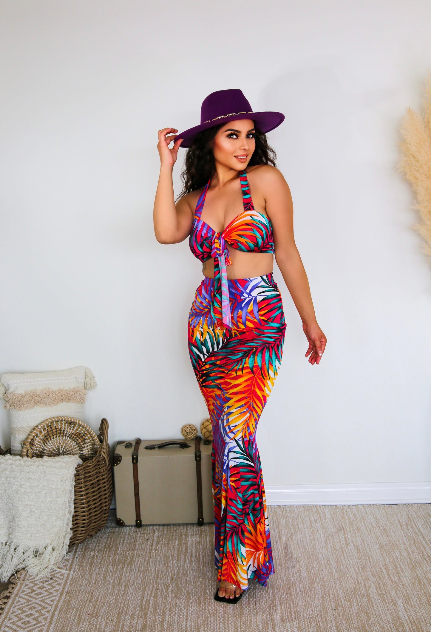 Top and Skirt Set: Island Dreaming 2 Piece Set Multi Colored