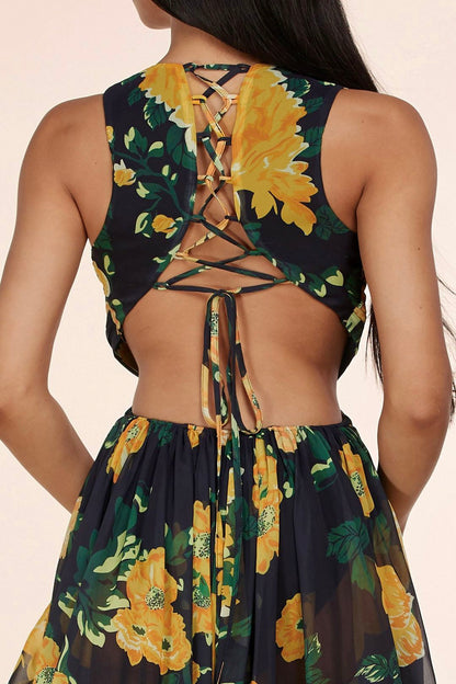 Floral Maxi Dress With Slit: Vacay With Me Sleeveless