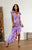 Salsa Infusion Cut Out Waist Asymmetric Ruffled Hemline Maxi Dress