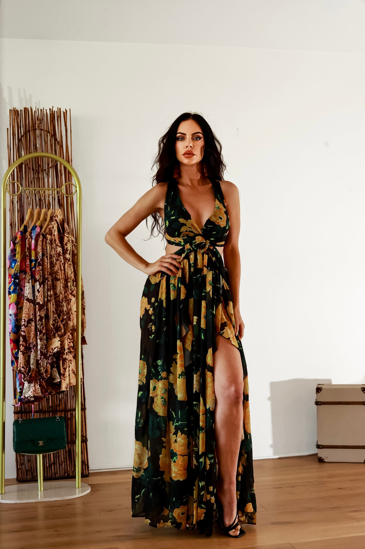 Floral Maxi Dress With Slit: Vacay With Me Sleeveless