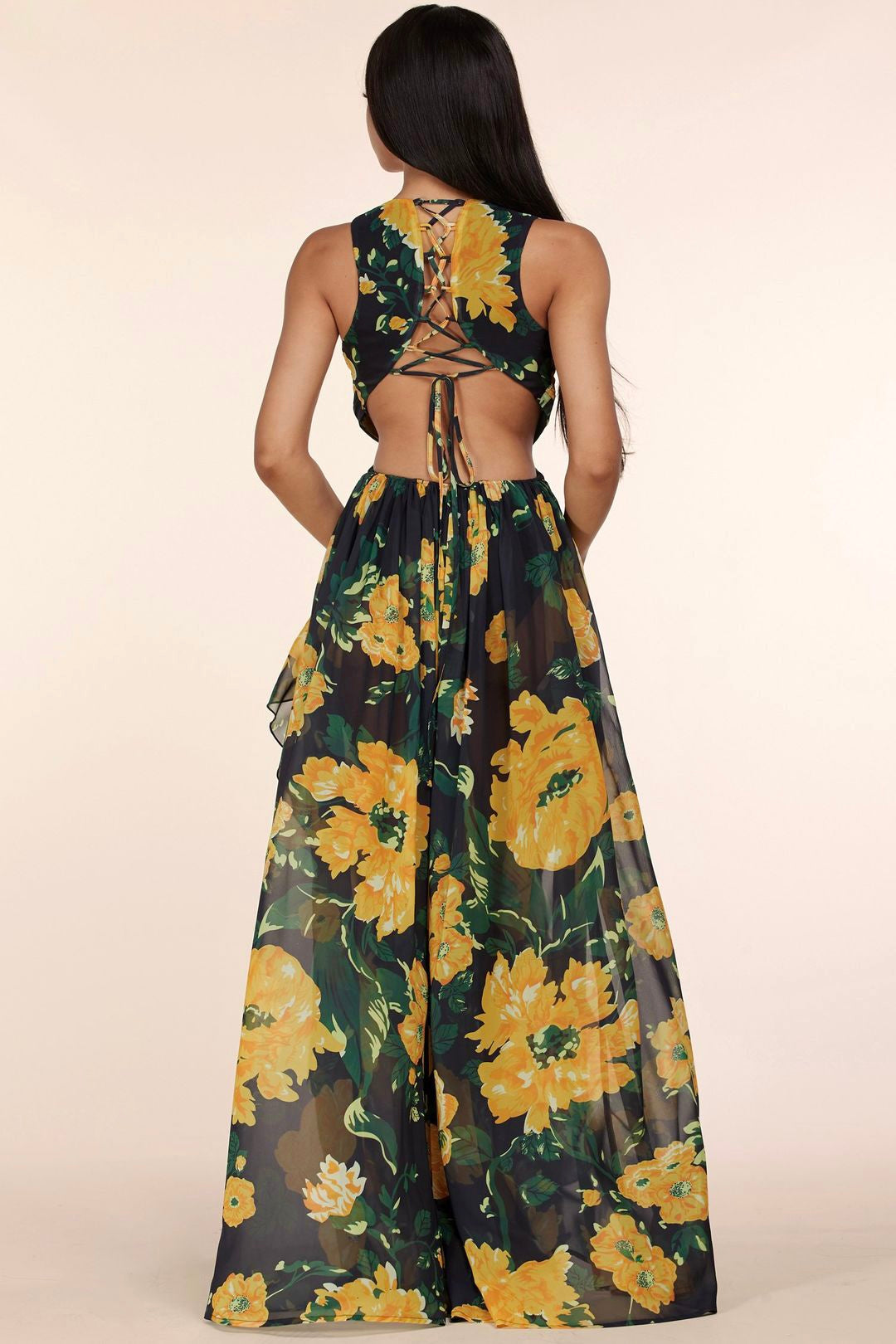 Floral Maxi Dress With Slit: Vacay With Me Sleeveless