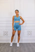 MotionFit Seamless Ribbed Active Set In Ocean Blue