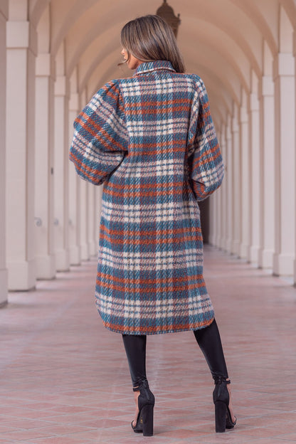 Plaid Tweed Coat - Oversized: By Checkmate Chic