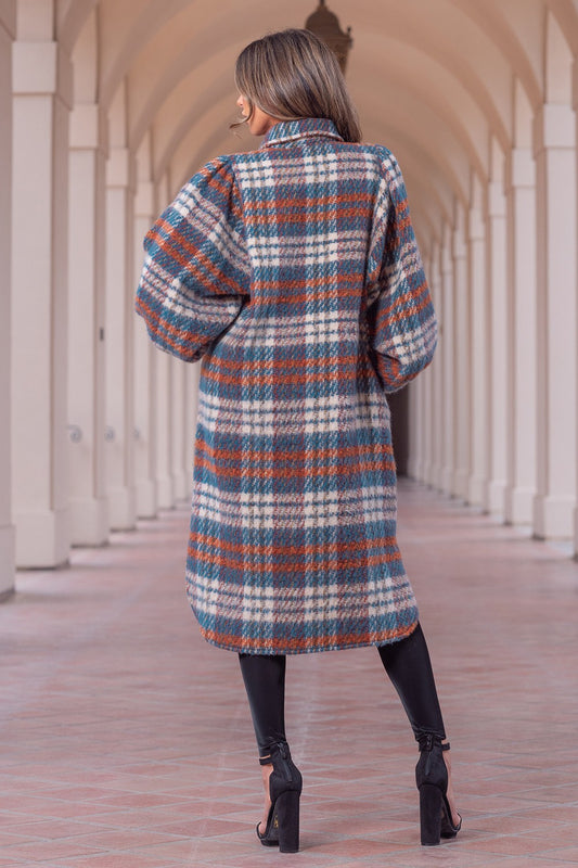 Plaid Tweed Coat - Oversized: By Checkmate Chic
