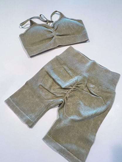 Active Wear Gym Set: PowerFlex Seamless Wash Ribbed