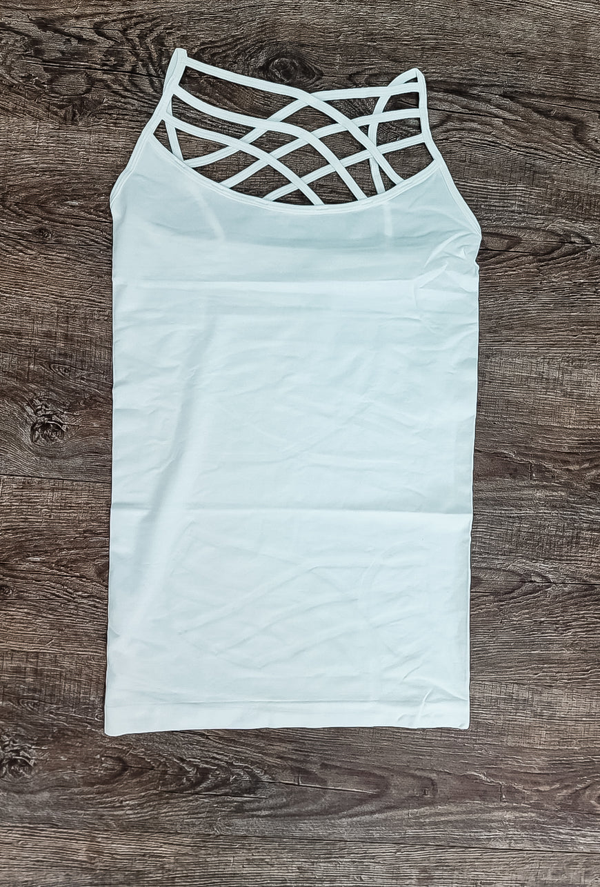 Don’t Get It Twisted Seamless Triple Criss-Cross Front Cami Tank-Top