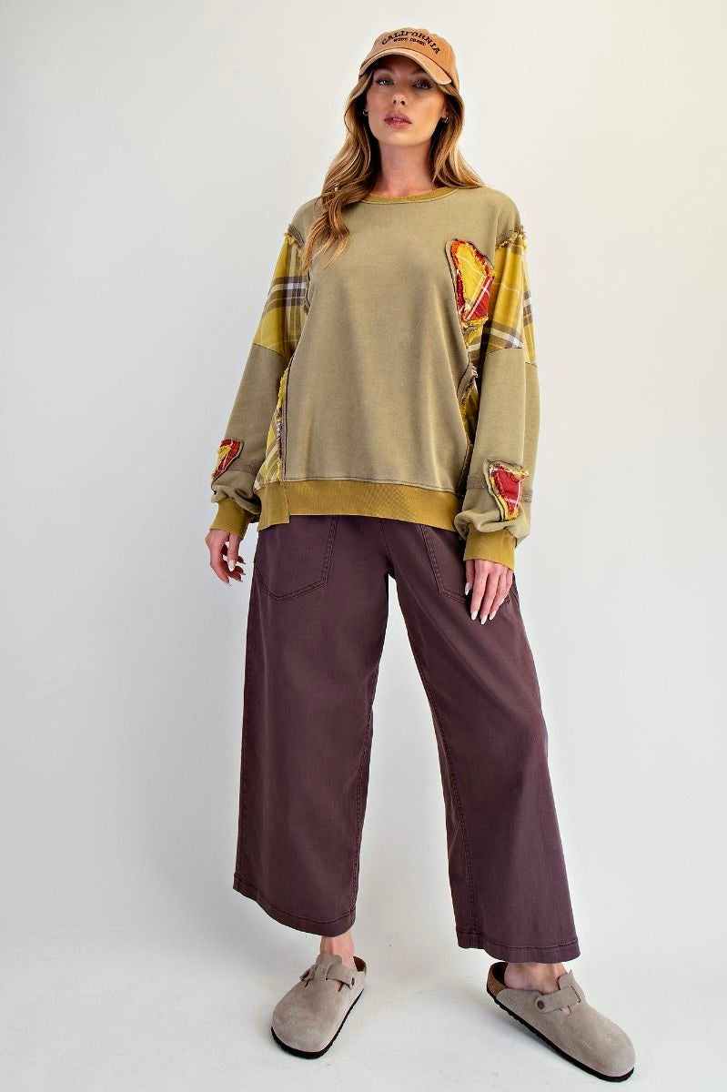 Heart Full of Sunshine Cozy Plaid Patch Outwear