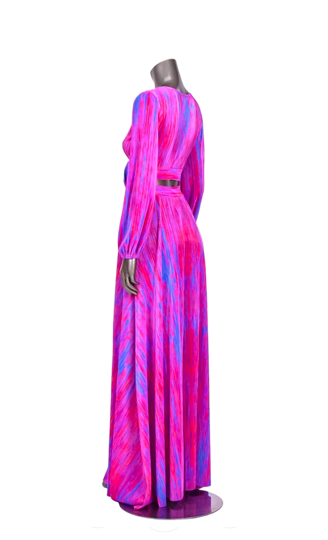 Maxi Skirt Set: Miami Vibing Long Sleeve Pink Color