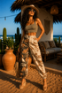 Camo Cargo Pockets Print Joggers: Weekend Warrior Button Closure Denim Pants