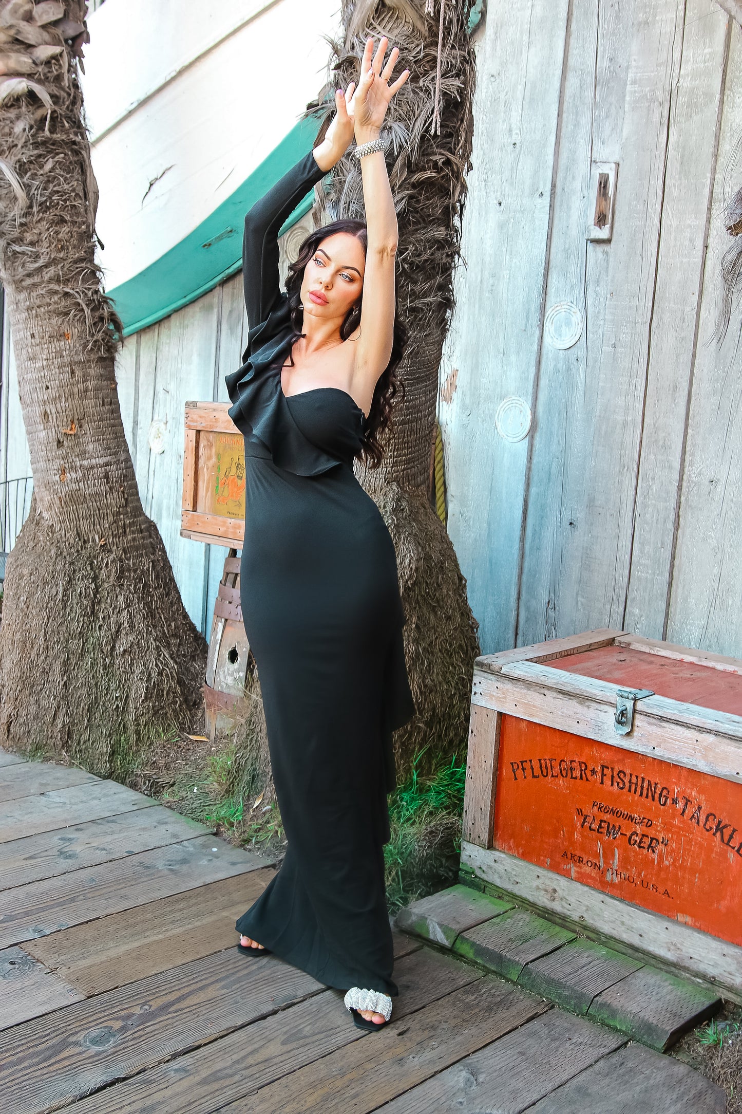 One Shoulder Drape Dress: Making An Entrance Double Ruffle Layer