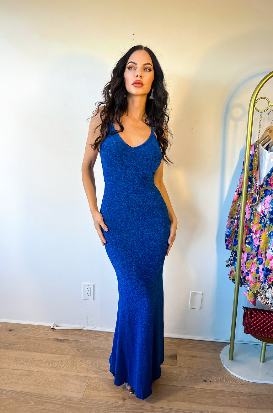 Steal the Spotlight Backless Shimmering Mermaid Gown
