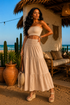 Elastic Smocked Waist Tiered Maxi Skirt: The Coast Is Clear