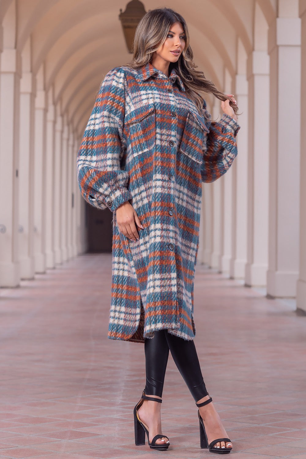 Plaid Tweed Coat - Oversized: By Checkmate Chic