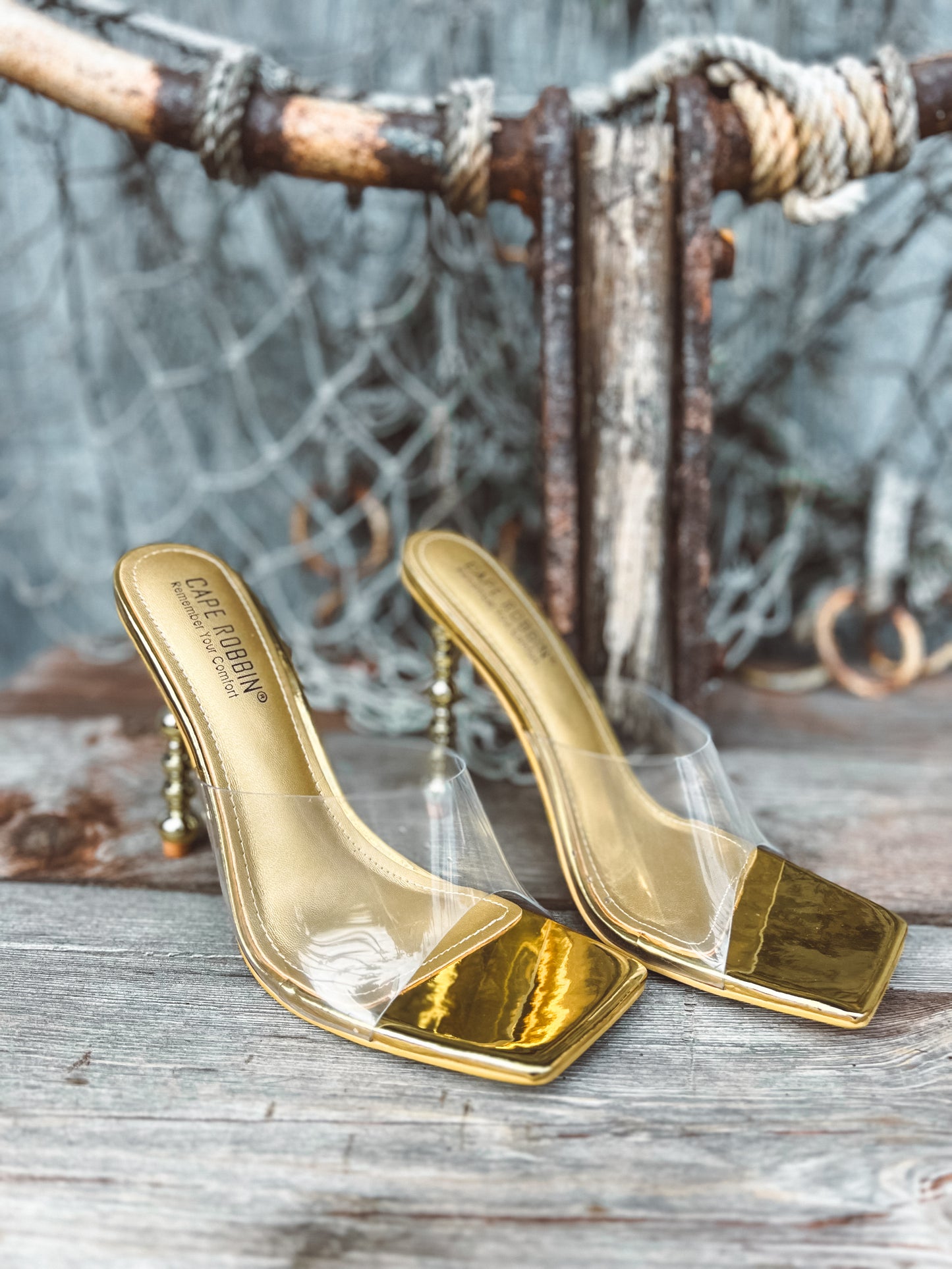 Gold Patent Leather Heels: Showstopper Cape Robbin