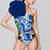 Fleur de Paradis Dark Blue Shoulder Straps Swimsuit Set