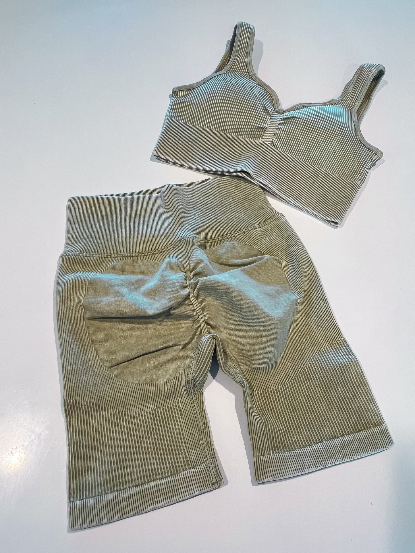 Active Wear Gym Set: FlexFit Seamless Wash Ribbed