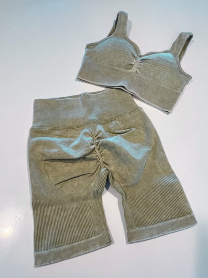 Active Wear Gym Set: FlexFit Seamless Wash Ribbed