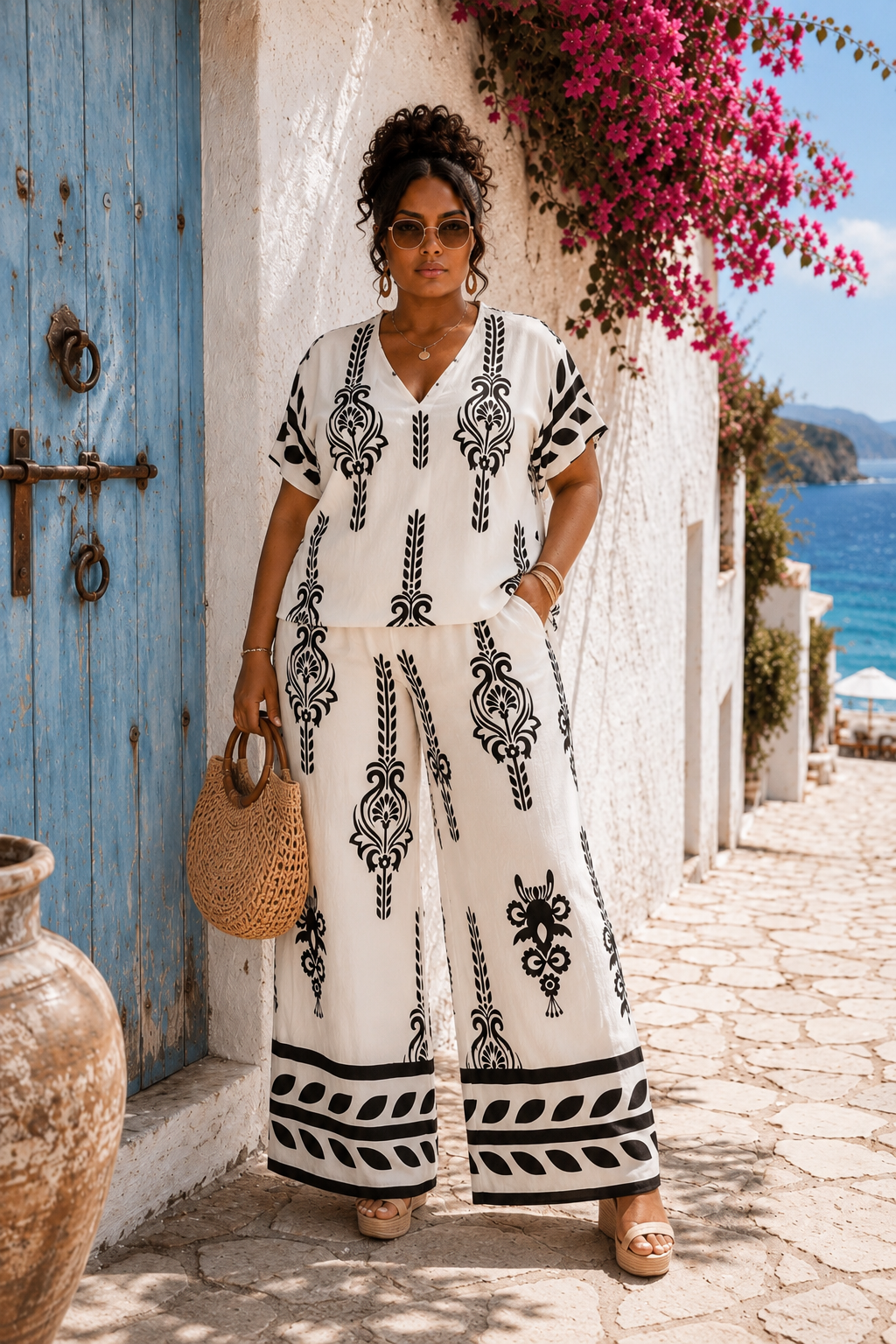 Plus Size Wide Leg Pant Set : Intoxicating Curve Appeal