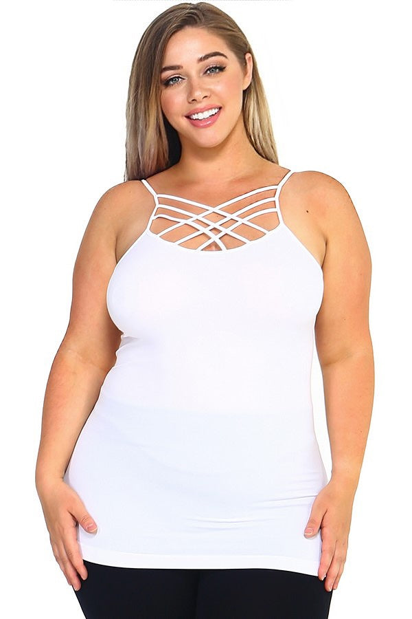 Cami Tank Top: Don’t Get It Twisted Seamless Triple Criss-Cross Front