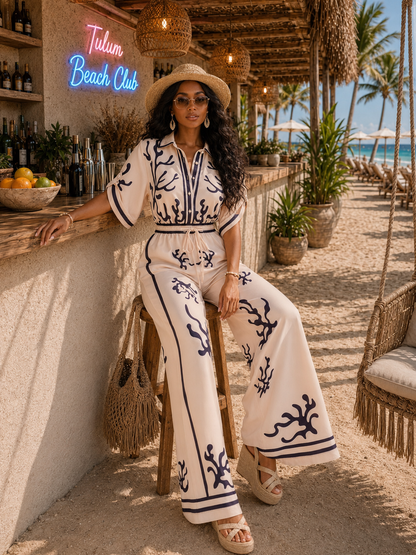 Coral Reef Wide Leg Jumpsuit : Ocean Treasure