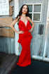 Hollywood Glow Halter Neck Plunging V-Neck Maxi Gown