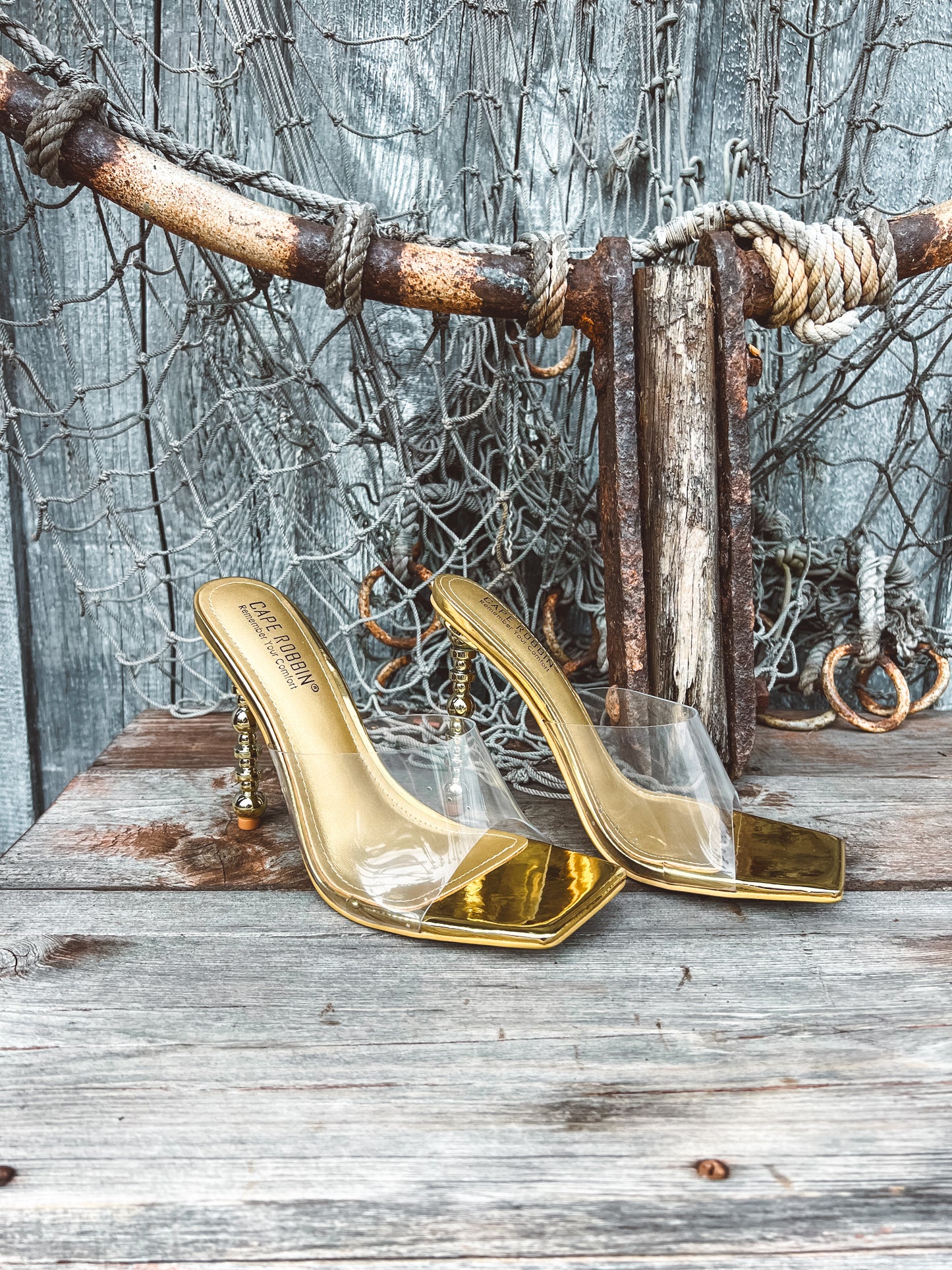 Gold Patent Leather Heels: Showstopper Cape Robbin