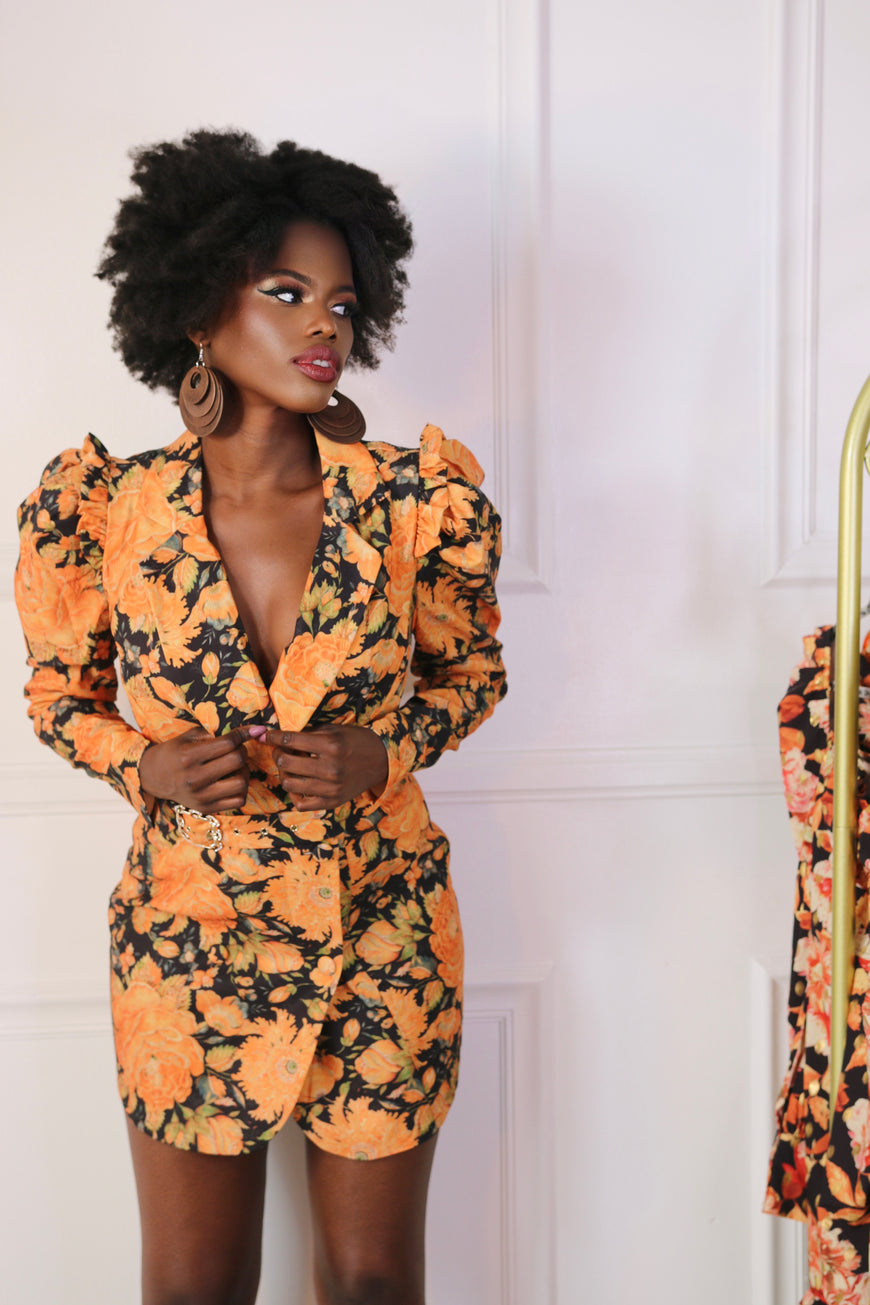 Floral Blazer Dress: Miss Sophisticated in Yellow