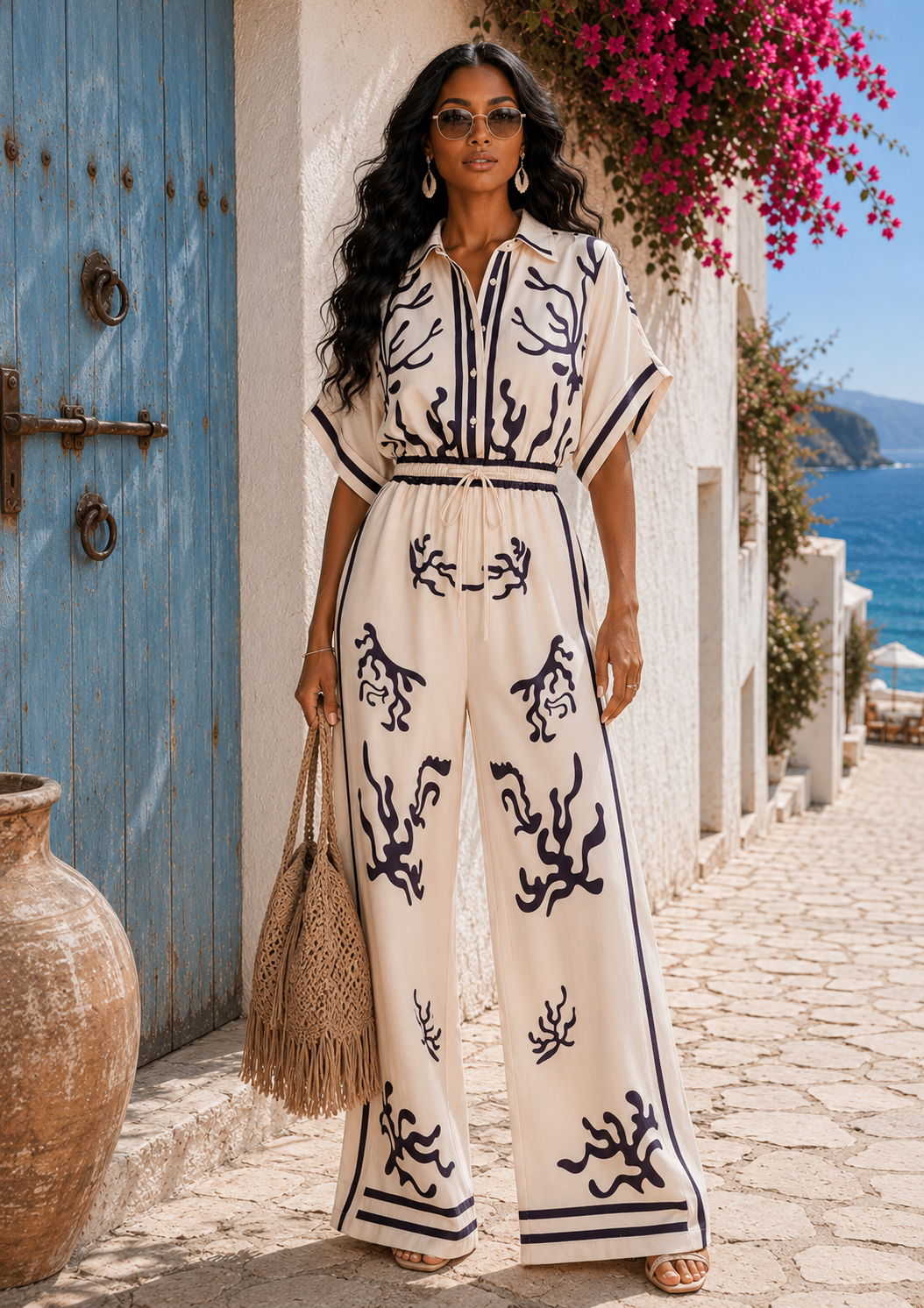 Coral Reef Wide Leg Jumpsuit : Ocean Treasure