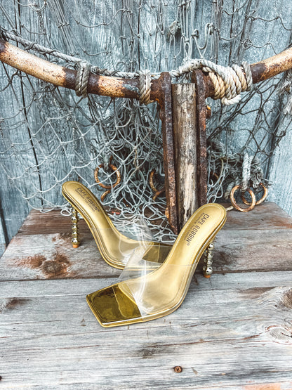 Gold Patent Leather Heels: Showstopper Cape Robbin