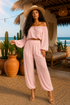 2-Piece Jogger Pant Set: Sweet Surrender Long Sleeve Crop Top With Jogger Pants