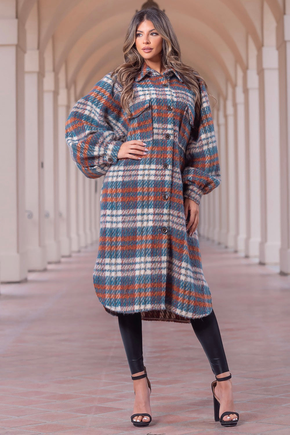 Plaid Tweed Coat - Oversized: By Checkmate Chic