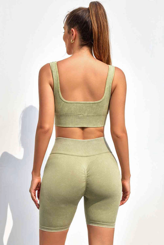 Active Wear Gym Set: FlexFit Seamless Wash Ribbed