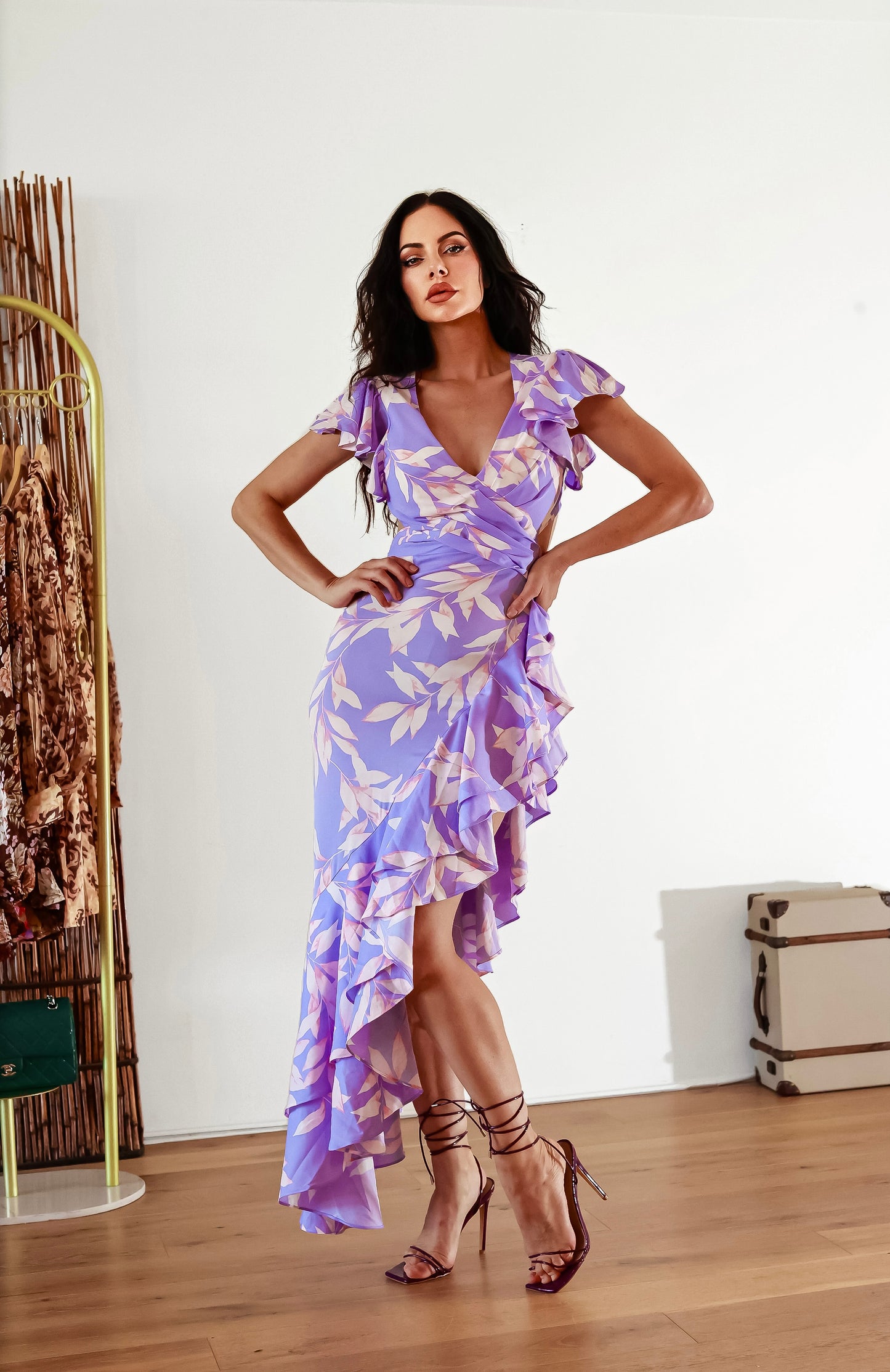Ruffled Maxi Dress: Salsa Infusion Cut Out Waist Ruffled Hemline