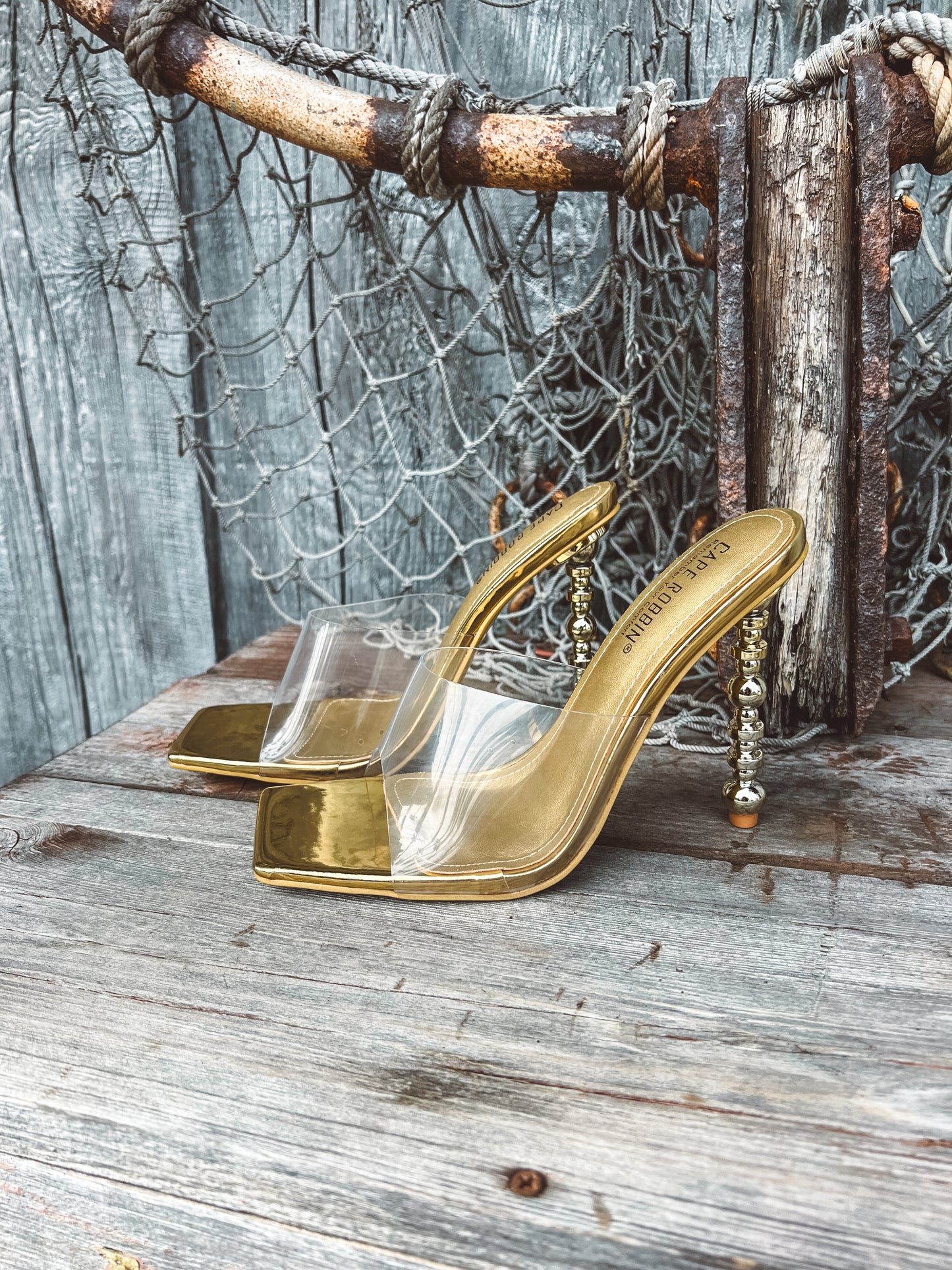 Gold Patent Leather Heels: Showstopper Cape Robbin