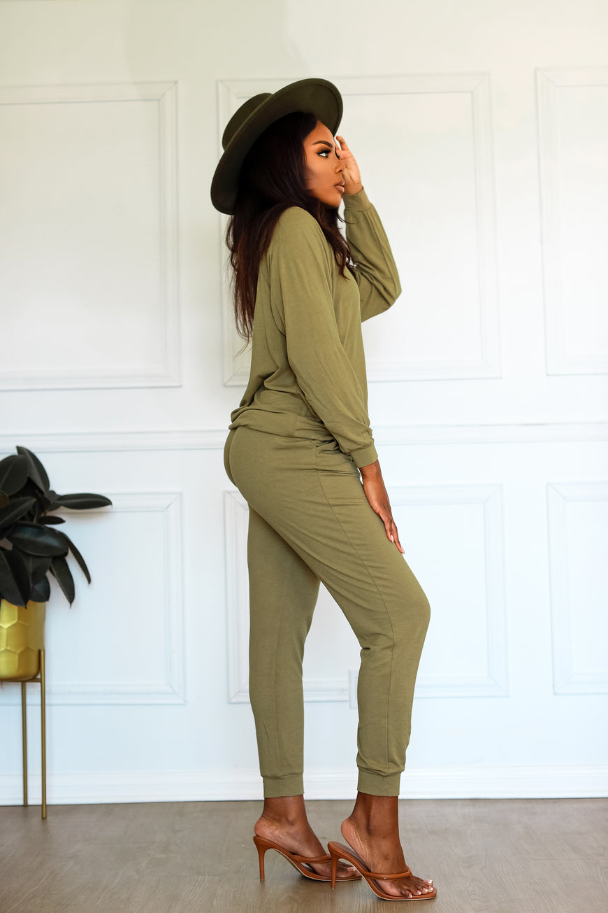 Women’s Lounge Sets: The ALL Day “Me Time” Cozy 2 Piece in Khaki