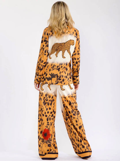 Animal Print Wide Leg Pant Set: Roaming The Wild