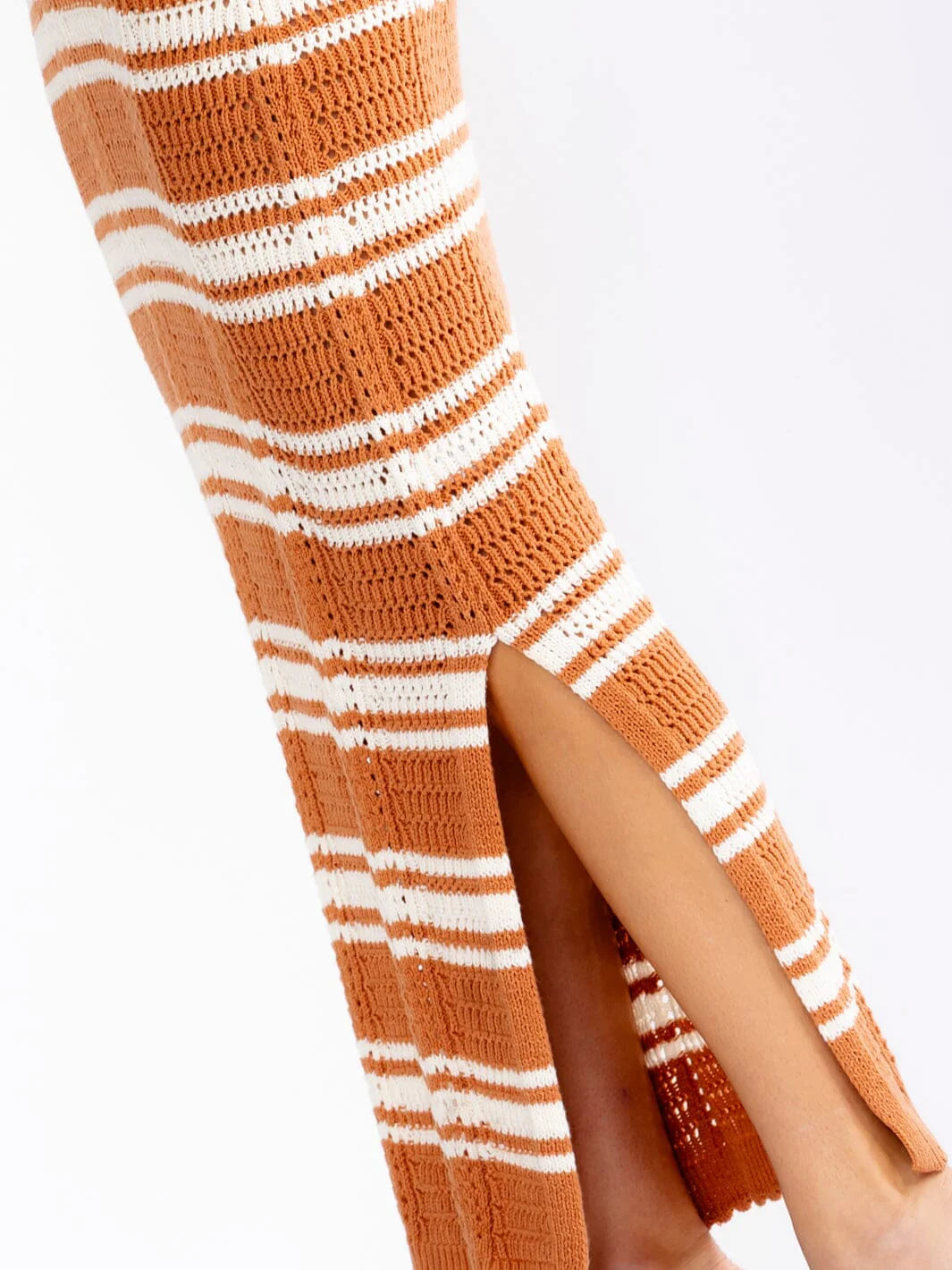 Sleeveless Colorblock Knit Bodycon Maxi Dress: Chasing Sunset