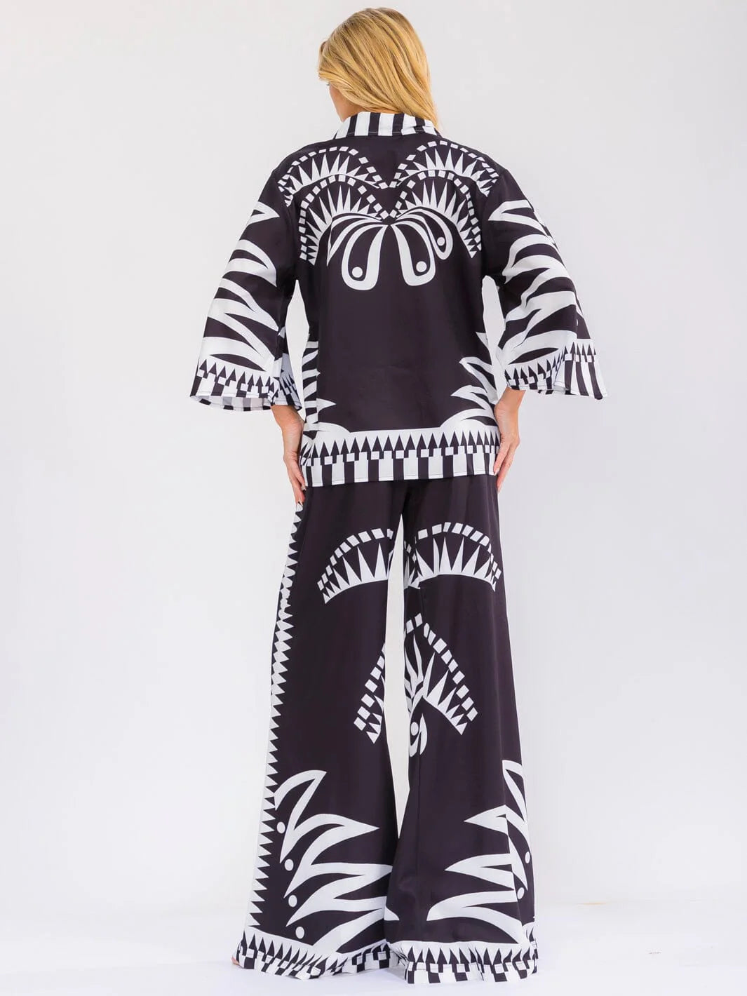 Multi-Print Wide Leg Pants Set : Tropic Bliss