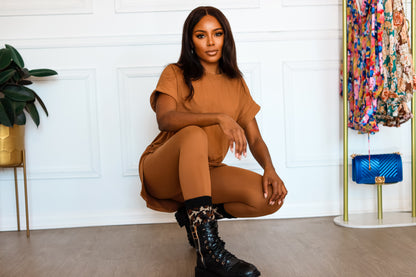 Soft Ladies Loungewear: Chill Mode Activated in Deep Camel Color