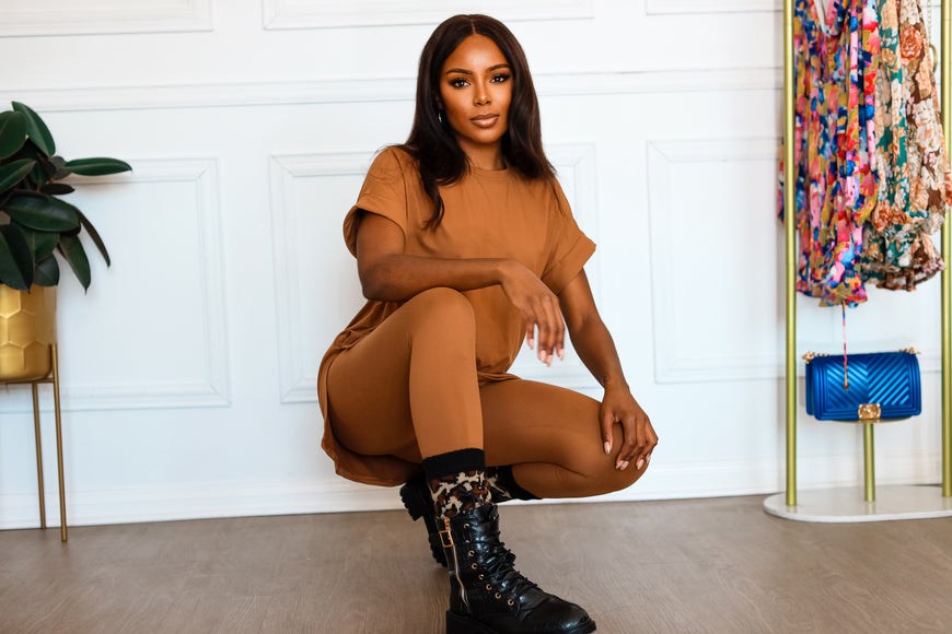 Soft Ladies Loungewear: Chill Mode Activated in Deep Camel Color