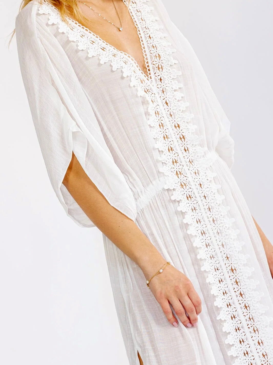Crochet Trim Kimono Dress : Barefoot Bliss