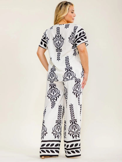 Plus Size Wide Leg Pant Set : Intoxicating Curve Appeal