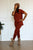 Soft Ladies Loungewear: Chill Mode Activated in Dark Rust Color