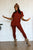Soft Ladies Loungewear: Chill Mode Activated in Dark Rust Color