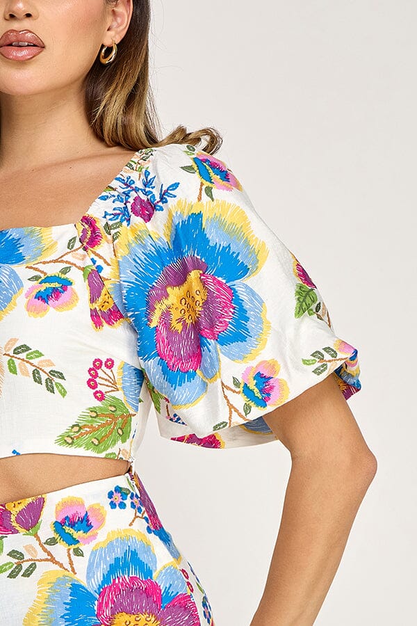 Floral Crop Top & Maxi Skirt Set : Love in Full Bloom