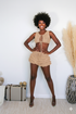 Two-Piece Crochet Short Set: Take Me To Tulum In Color Tan