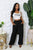 High-Waisted Pants: Twist of Fate Black Tie Front Stretch Pants